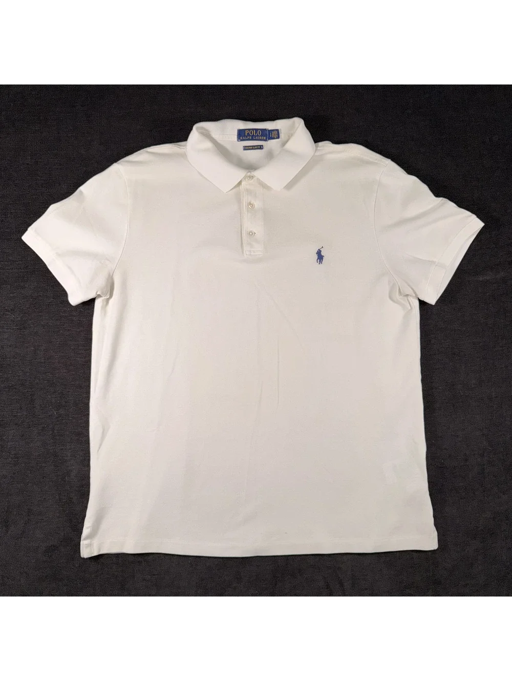 Polo Ralph Lauren Custom Slim Fit White Polo Shirt Size Large